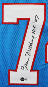Bruce Matthews "HOF 07" Authentic Signed Light Blue Pro Style Jersey BAS Witness