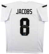 Josh Jacobs Authentic Signed White Pro Style #8 Jersey BAS Witnessed