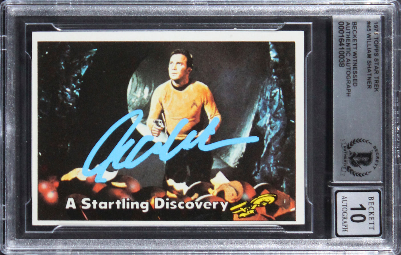 William Shatner Star Trek Signed 1976 Topps Star Trek #45 Card Auto 10! BAS Slab