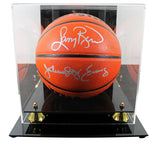 Larry Bird & Julius "Dr. J." Erving Signed Wilson Basketball w/ case BAS Wit