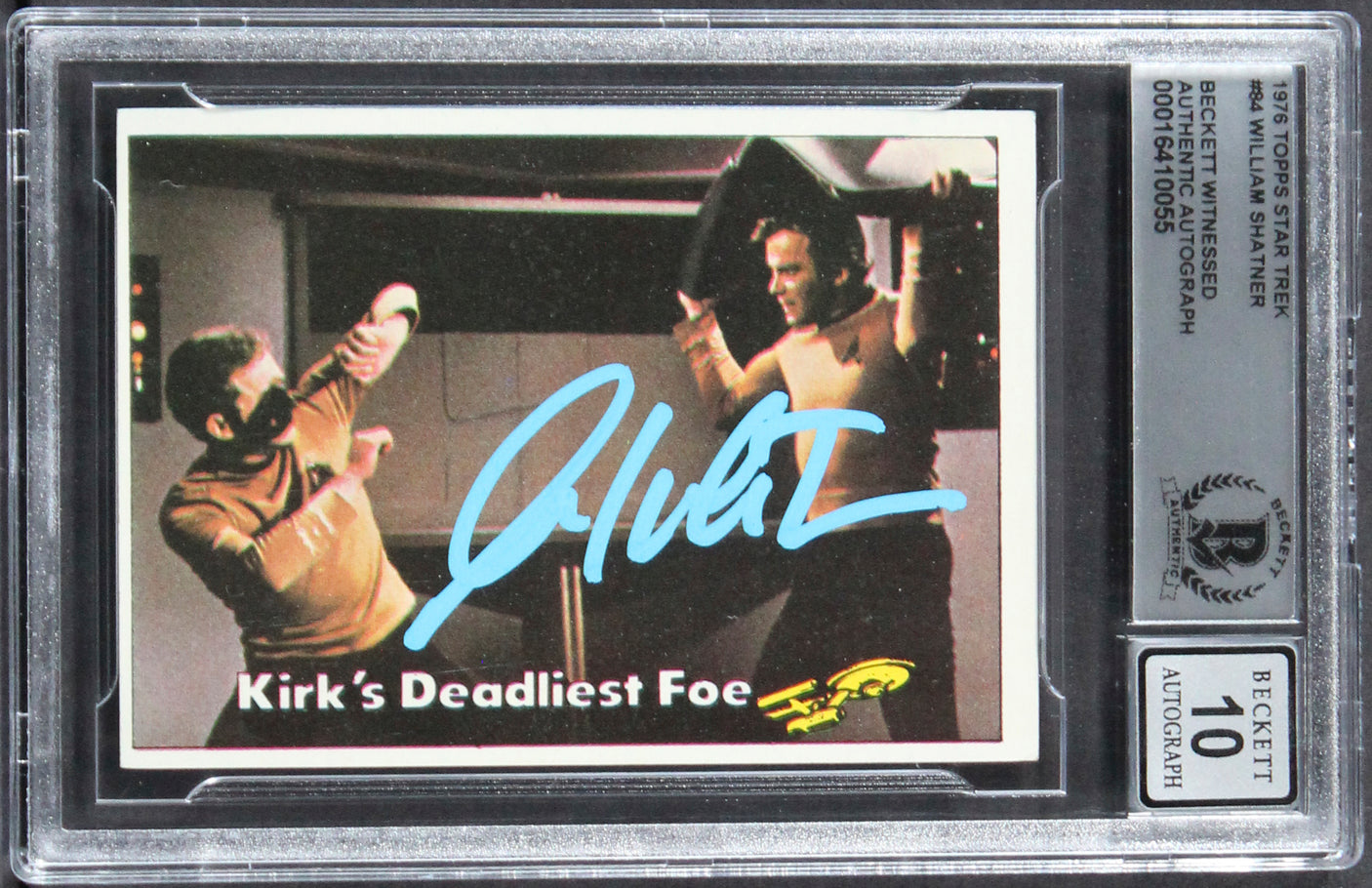 William Shatner Star Trek Signed 1976 Topps Star Trek #84 Card Auto 10! BAS Slab