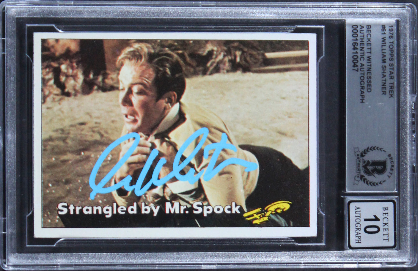 William Shatner Star Trek Signed 1976 Topps Star Trek #61 Card Auto 10! BAS Slab