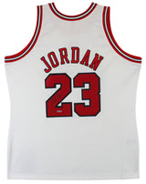 Bulls Michael Jordan Signed 97-98 White M&N HWC Authentic Jersey UDA #BAH83514