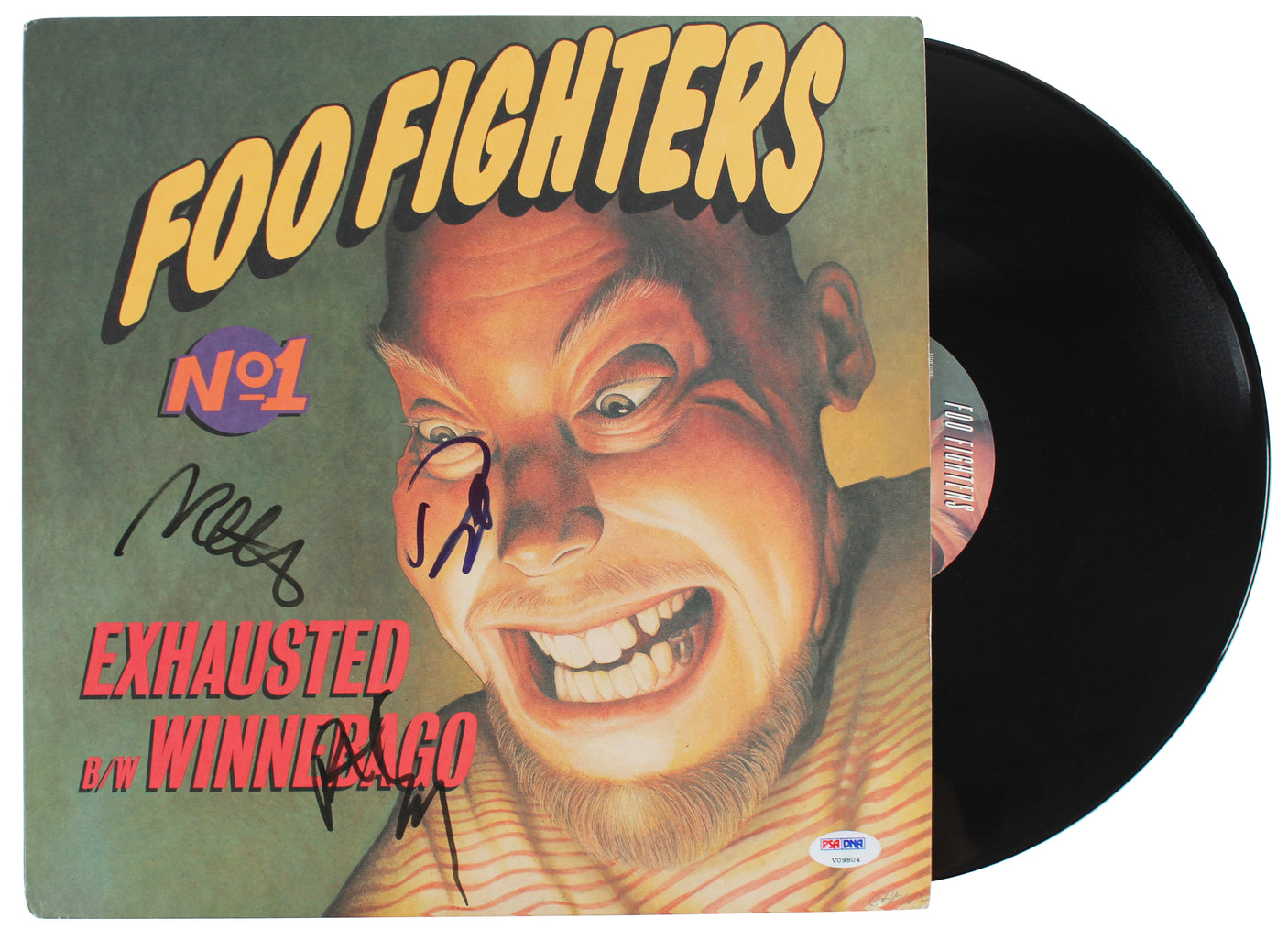 Foo Fighters (4) Signed Exhausted Winnebago Album Cover W/ Vinyl PSA/DNA #V09804
