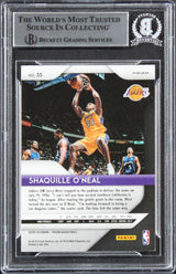 Lakers Shaquille O'Neal Signed 2018 Panini Prizm Pink Ice #35 Card BAS Slabbed