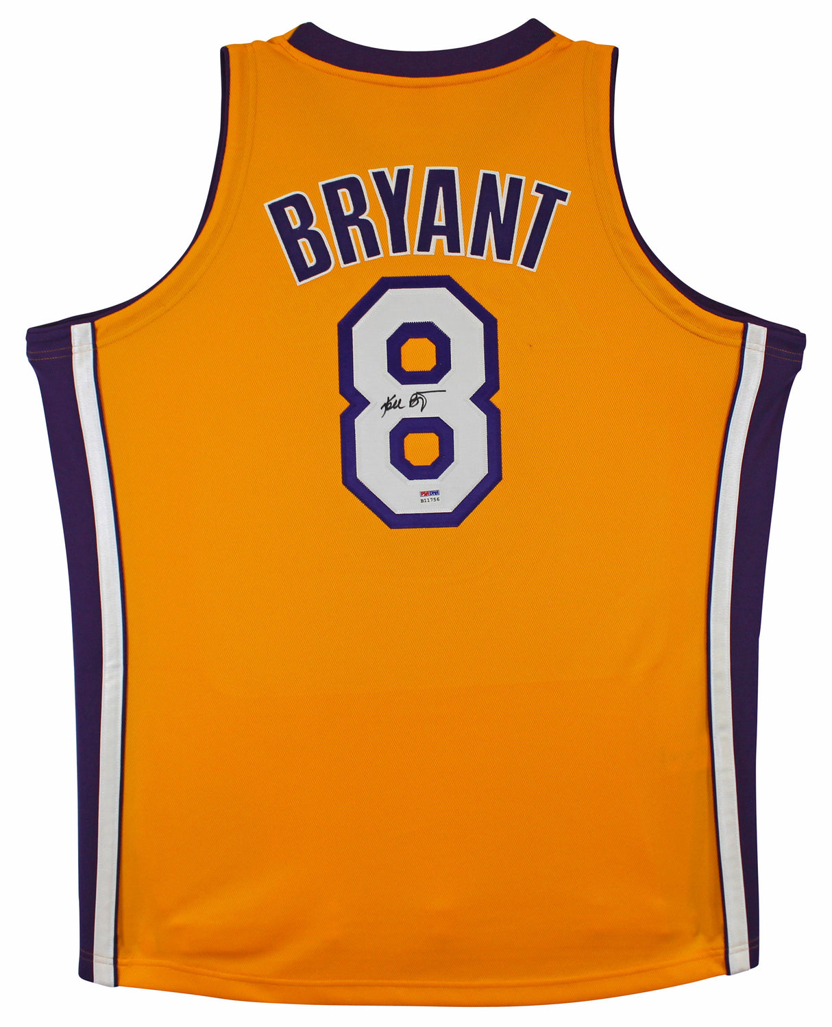 Lakers Kobe Bryant Signed Yellow M&N 2000-01 HWC Authentic Jersey PSA #B11756