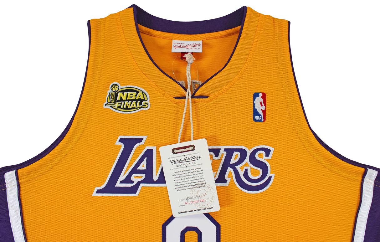 Lakers Kobe Bryant Signed Yellow M&N 2000-01 HWC Authentic Jersey PSA #B11756