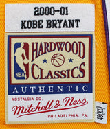 Lakers Kobe Bryant Signed Yellow M&N 2000-01 HWC Authentic Jersey PSA #B11756
