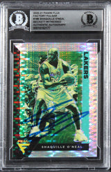 Lakers Shaquille O'Neal Authentic Signed 2020 Panini Flux #186 Card BAS Slabbed