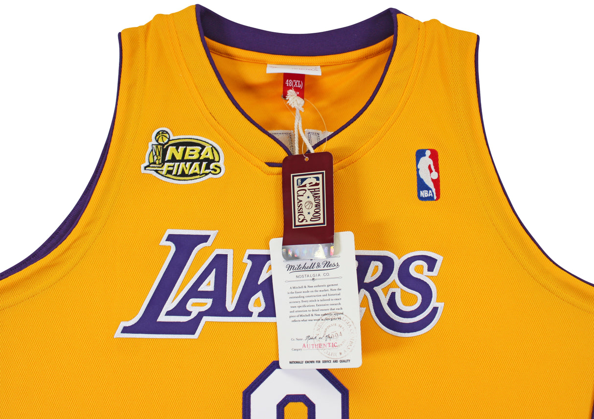 Lakers Kobe Bryant Signed Yellow M&N 2000-01 HWC Authentic Jersey PSA #B11732