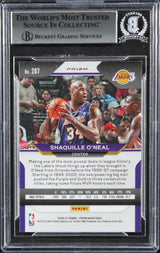Lakers Shaquille O'Neal Signed 2020 Panini Prizm RW&B #207 Card BAS Slabbed