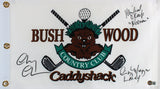 Caddyshack (3) Chase, Morgan & O'Keefe Signed Bushwood Flag BAS Witnessed
