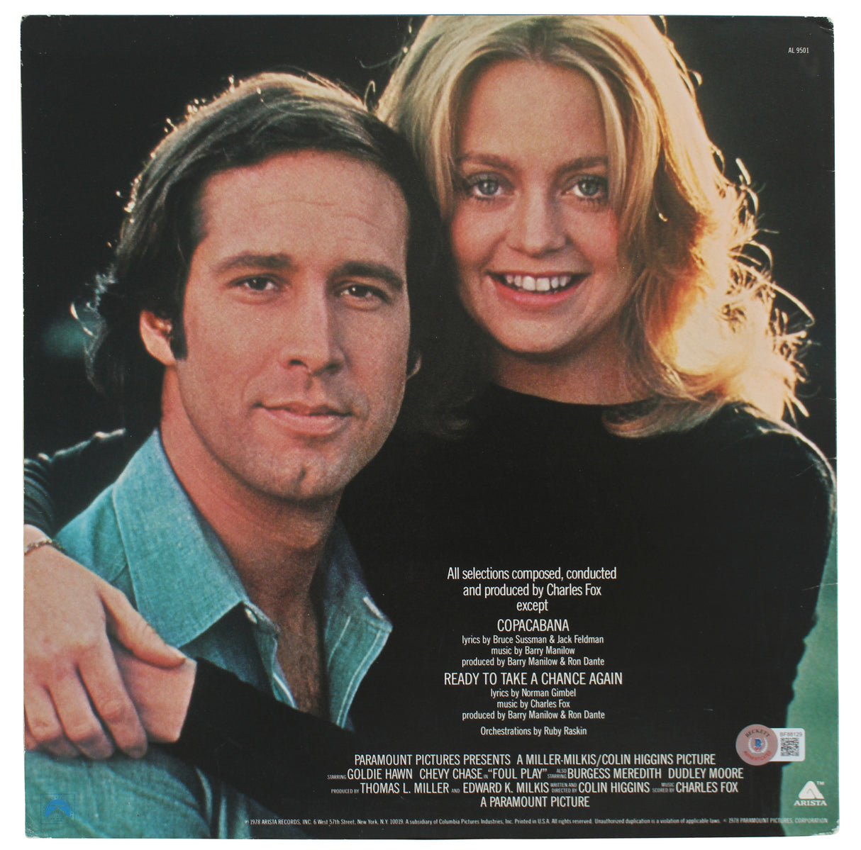 Chevy Chase Foul Play Authentic Signed Soundtrack Album Cover BAS #BF88129