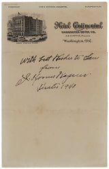 Pirates Honus Wagner Authentic Signed 6x9.5 1940 Handwritten Letter JSA #XX03760