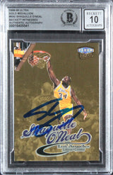 Lakers Shaquille O'Neal Signed 1998 Ultra GM #93G Card Auto 10! BAS Slabbed