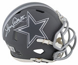Cowboys Tony Dorsett Signed Slate Speed Mini Helmet W/ Case BAS Witnessed