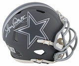 Cowboys Tony Dorsett Authentic Signed Slate Speed Mini Helmet BAS Witnessed