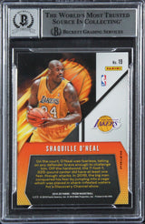 Lakers Shaquille O'Neal Signed 2019 Panini Prizm FB #19 Card Auto 10! BAS Slab