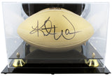Kurt Warner Signed Wilson Replica Duke Metallic Gold Football W/ Case BAS Wit