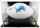 Lions Jameson Williams Signed White Panel Logo Football W/ Case BAS Witnessed