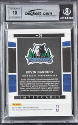 Kevin Garnett Signed 2021 Panini Silver NBA Logo #36 3/20 Card Auto 10! BAS Slab