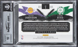 Magic Johnson Larry Bird Signed '21 Panini Silver #1 16/20 Card Auto 10 BAS Slab