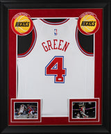 Rockets Jalen Green Authentic Signed White Nike Framed Jersey JSA #AR73480