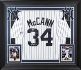 Yankees Brian McCann Signed White Pinstripe Majestic Framed Jersey PSA #AL51211