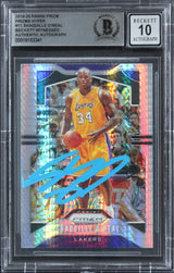 Lakers Shaquille O'Neal Signed 2019 Panini Prizm Hyper #11 Card Auto 10 BAS Slab
