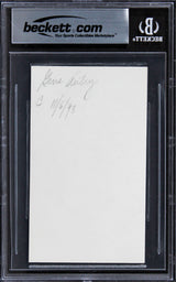 Gene Autry The Old Corral Authentic Signed 3x5 Index Card BAS Slabbed