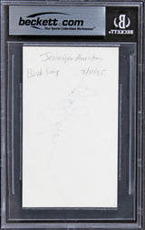 Jennifer Aniston Friends Authentic Signed 3x5 Index Card Autographed BAS Slabbed