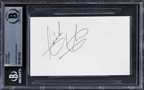 Pistons Isiah Thomas Authentic Signed 3x5 Index Card Autographed BAS Slabbed