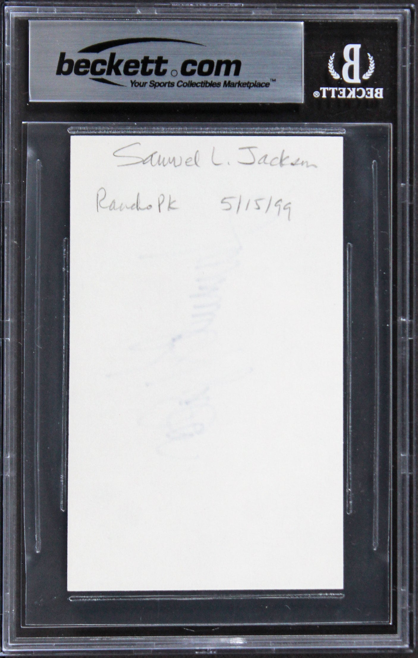 Samuel L. Jackson Pulp Fiction Authentic Signed 3x5 Index Card BAS Slabbed