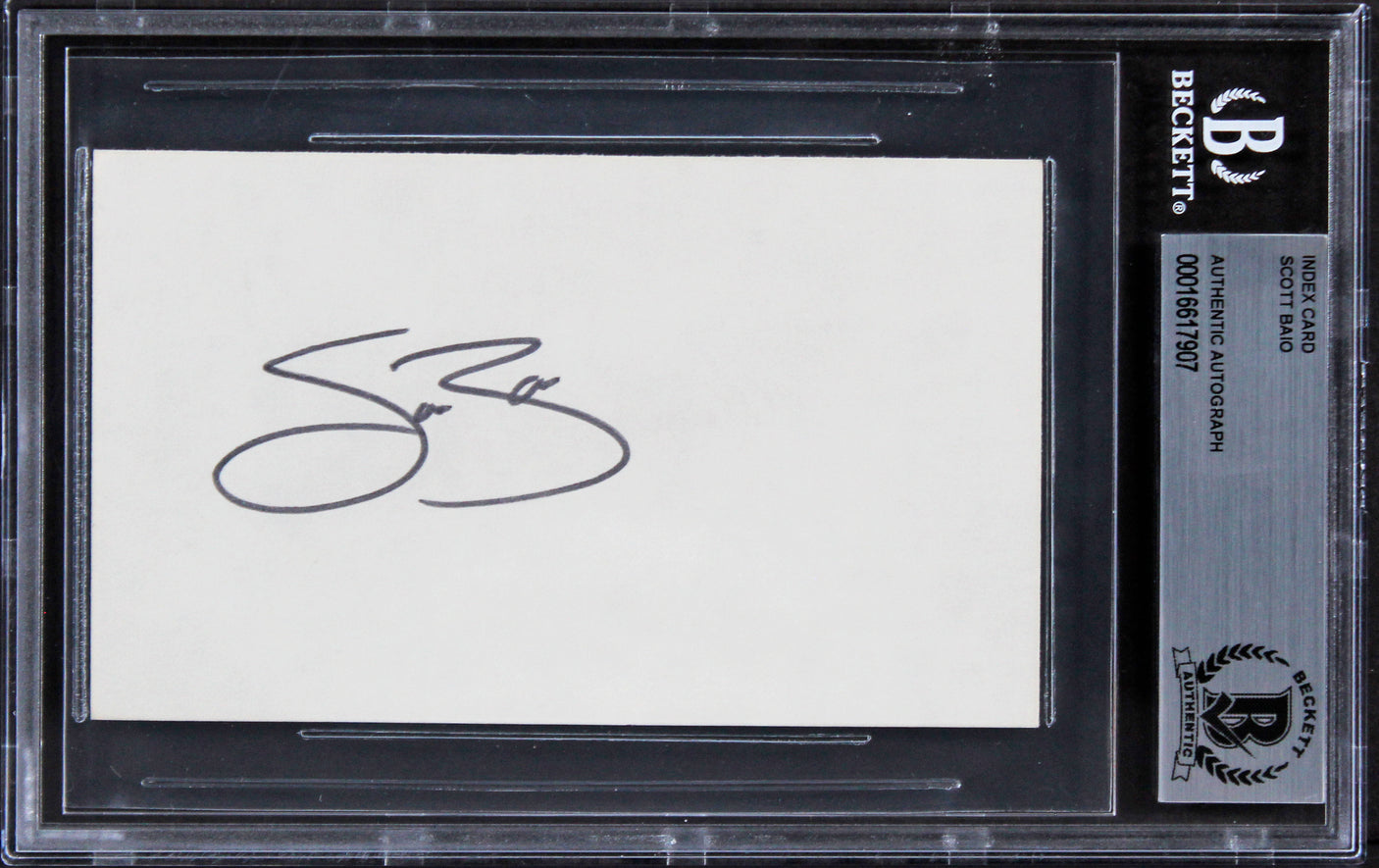 Scott Baio Happy Days Authentic Signed 3x5 Index Card Autographed BAS Slabbed