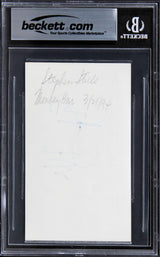 Stephen Stills Buffalo Springfield Authentic Signed 3x5 Index Card BAS Slabbed 3