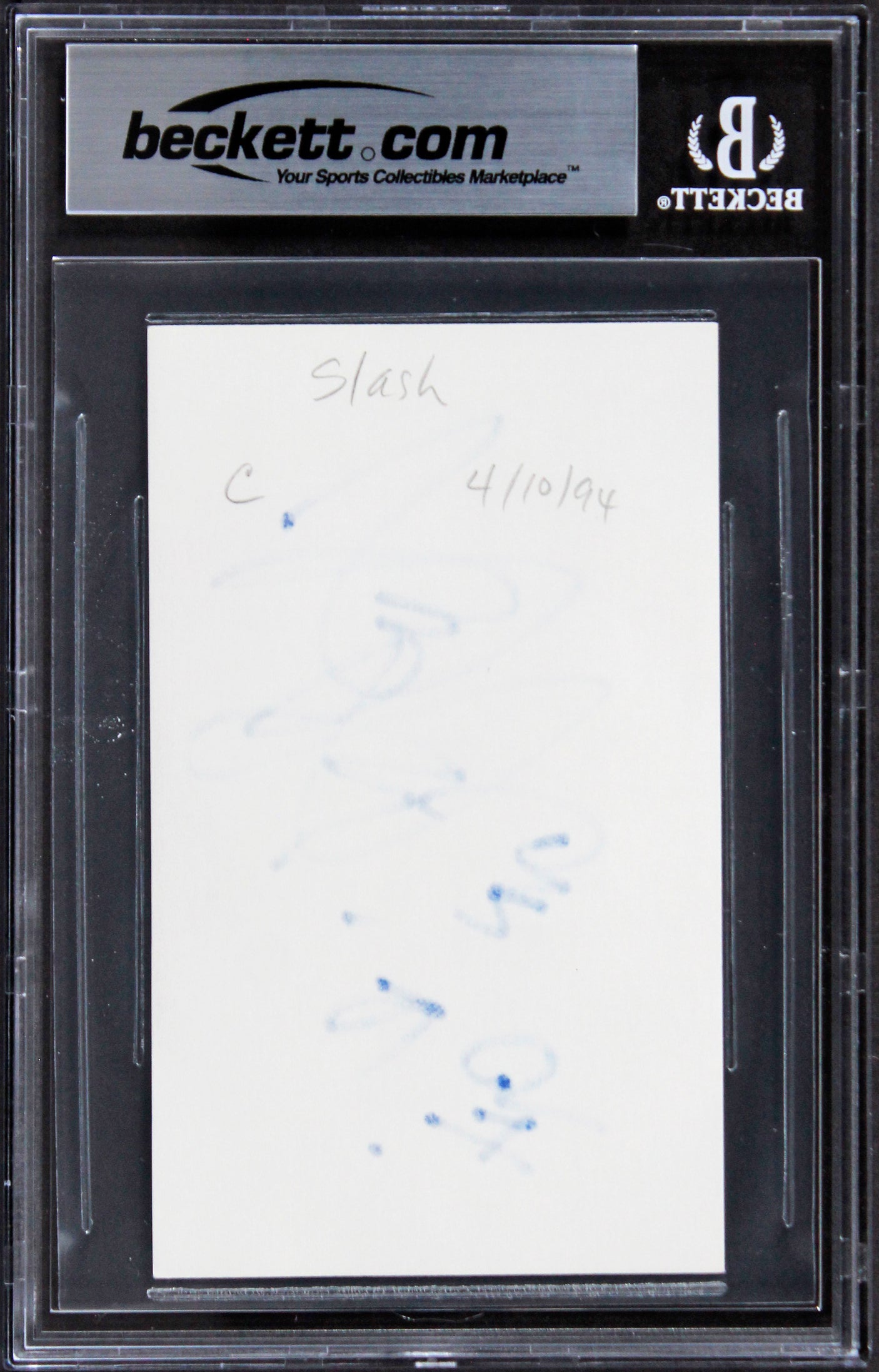 Slash Guns N' Roses "GN'R 94" Authentic Signed 3x5 Index Card BAS Slabbed