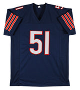 Dick Butkus Authentic Signed Navy Blue Pro Style Jersey Autographed BAS
