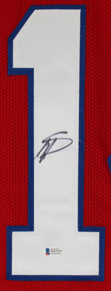 Stefon Diggs Authentic Signed Red Pro Style Jersey Autographed BAS Witnessed