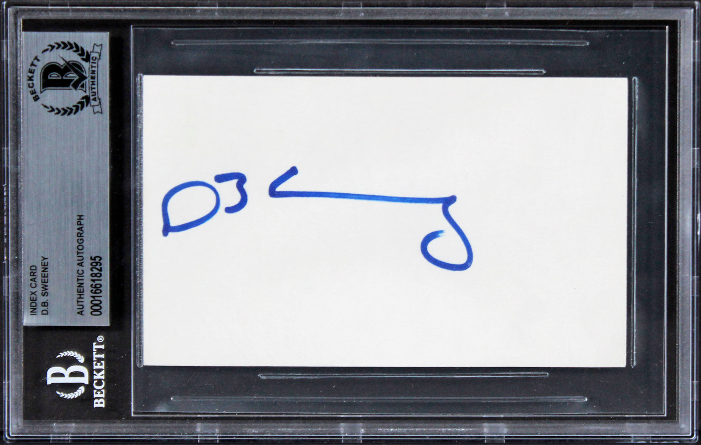 D.B. Sweeney The Cutting Edge Authentic Signed 3x5 Index Card BAS Slabbed