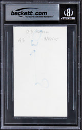 D.B. Sweeney The Cutting Edge Authentic Signed 3x5 Index Card BAS Slabbed