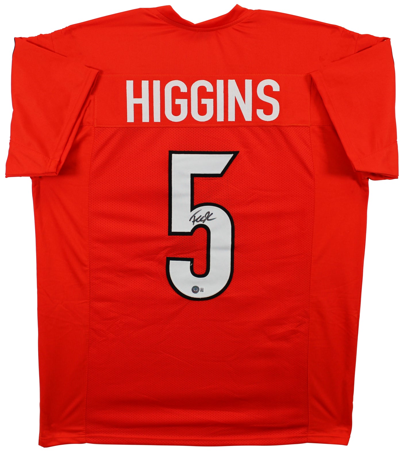 Tee Higgins Authentic Signed Orange Pro Style Jersey Autographed BAS Witnessed