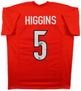 Tee Higgins Authentic Signed Orange Pro Style Jersey Autographed BAS Witnessed