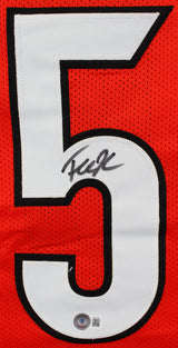 Tee Higgins Authentic Signed Orange Pro Style Jersey Autographed BAS Witnessed