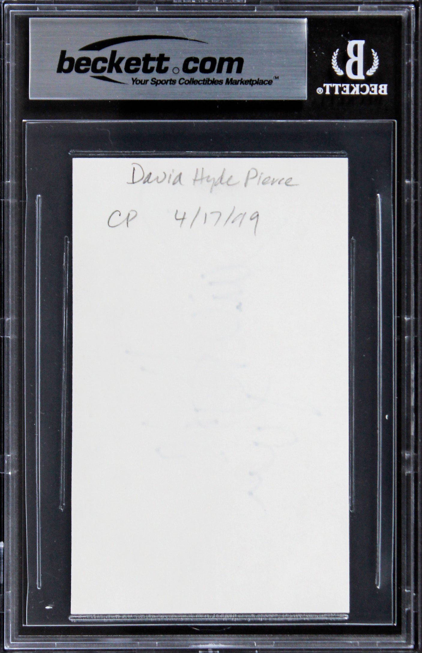 David Hyde Pierce Frasier Authentic Signed 3x5 Index Card BAS Slabbed 2