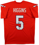 Tee Higgins Authentic Signed Orange Pro Style Jersey Autographed BAS Witnessed