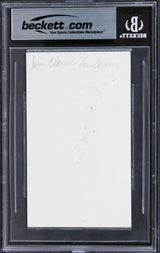 Jean-Claude Van Damme Double Impact Authentic Signed 3x5 Index Card BAS Slab 3