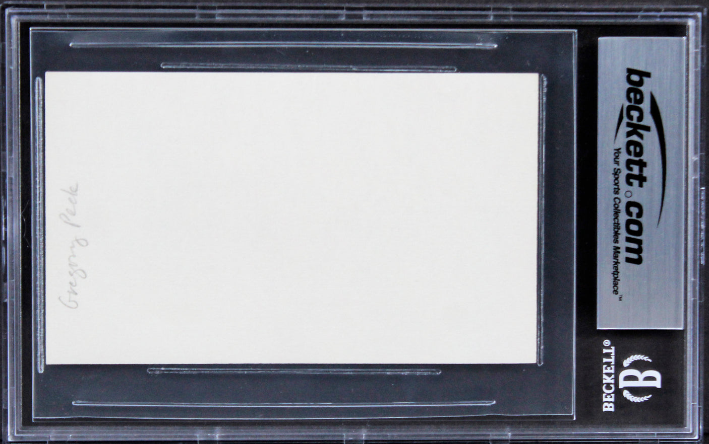 Gregory Peck To Kill a Mockingbird Authentic Signed 3x5 Index Card BAS Slabbed 2