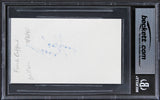Giants Frank Gifford Authentic Signed 3x5 Index Card Autographed BAS Slabbed