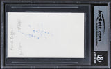 Giants Frank Gifford Authentic Signed 3x5 Index Card Autographed BAS Slabbed