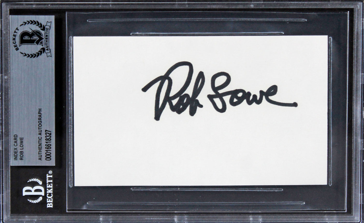 Rob Lowe The Outsiders Authentic Signed 3x5 Index Card Autographed BAS Slabbed 2